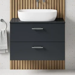 Erin 800mm Wall Mounted 2 Drawer Vanity Unit & Countertop