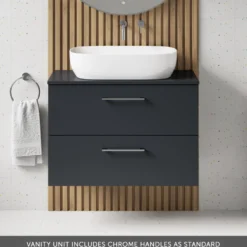 Erin 800mm Wall Mounted 2 Drawer Vanity Unit & Countertop