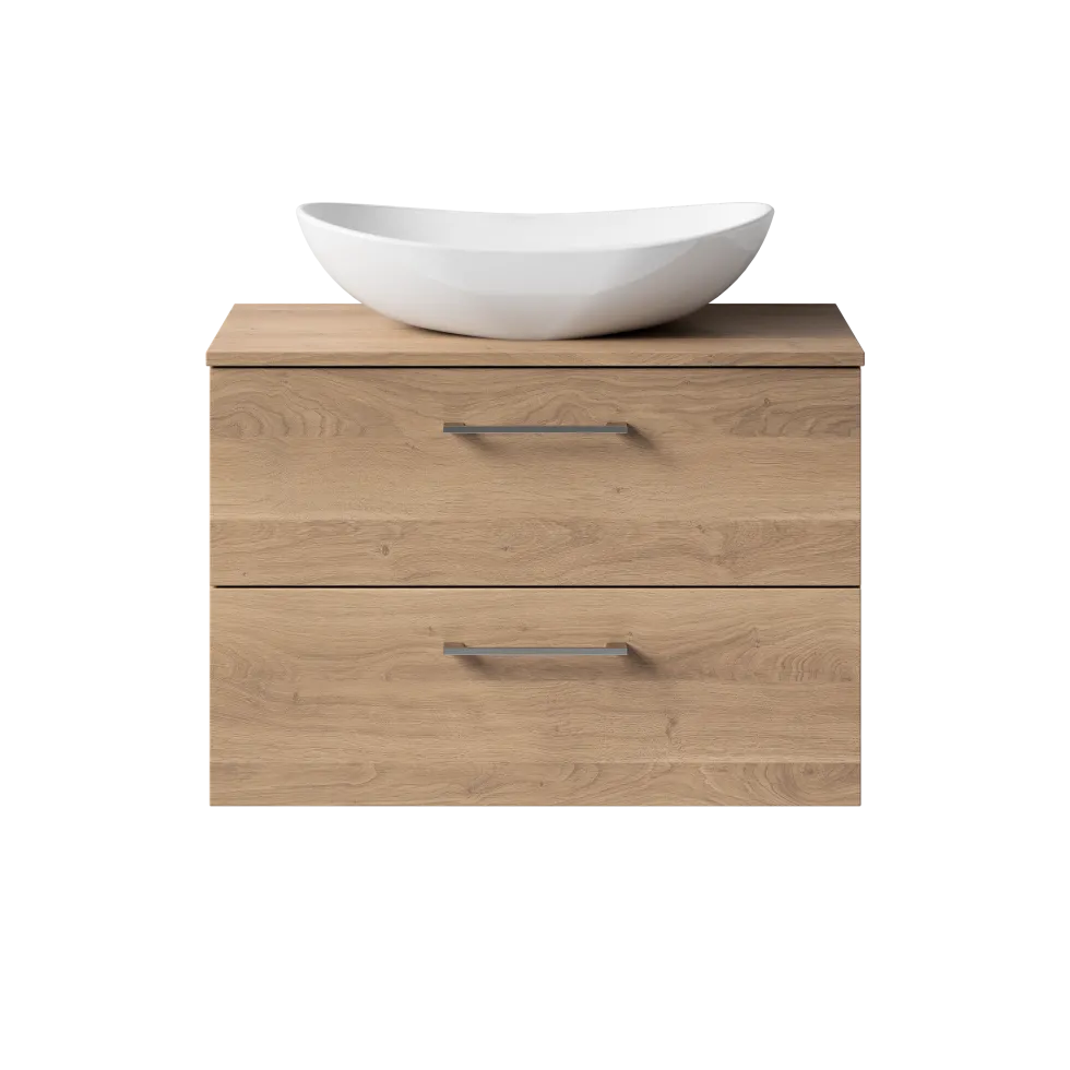 Erin 800mm Wall Mounted 2 Drawer Vanity Unit & Countertop