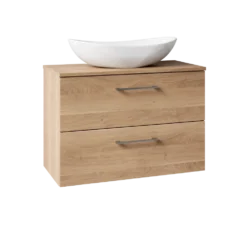 Erin 800mm Wall Mounted 2 Drawer Vanity Unit & Countertop