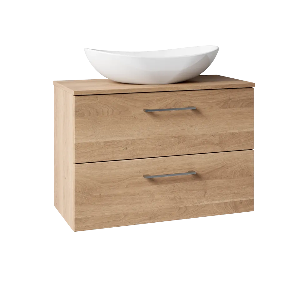 Erin 800mm Wall Mounted 2 Drawer Vanity Unit & Countertop
