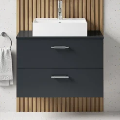 Erin 800mm Wall Mounted 2 Drawer Vanity Unit & Countertop