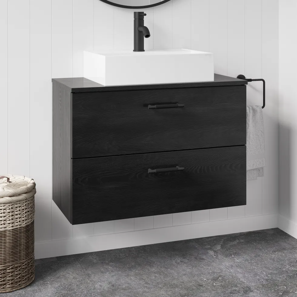 Erin 800mm Wall Mounted 2 Drawer Vanity Unit & Countertop