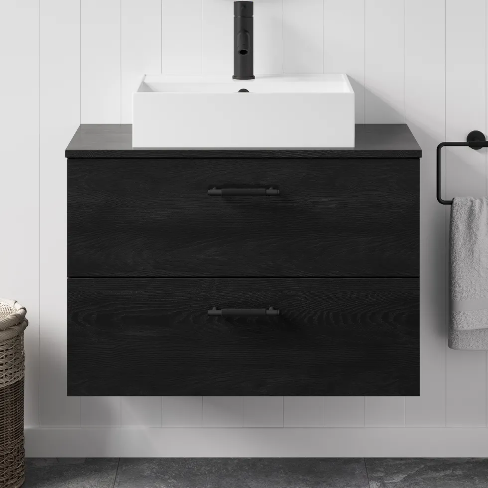 Erin 800mm Wall Mounted 2 Drawer Vanity Unit & Countertop
