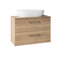 Erin 800mm Wall Mounted 2 Drawer Vanity Unit & Countertop