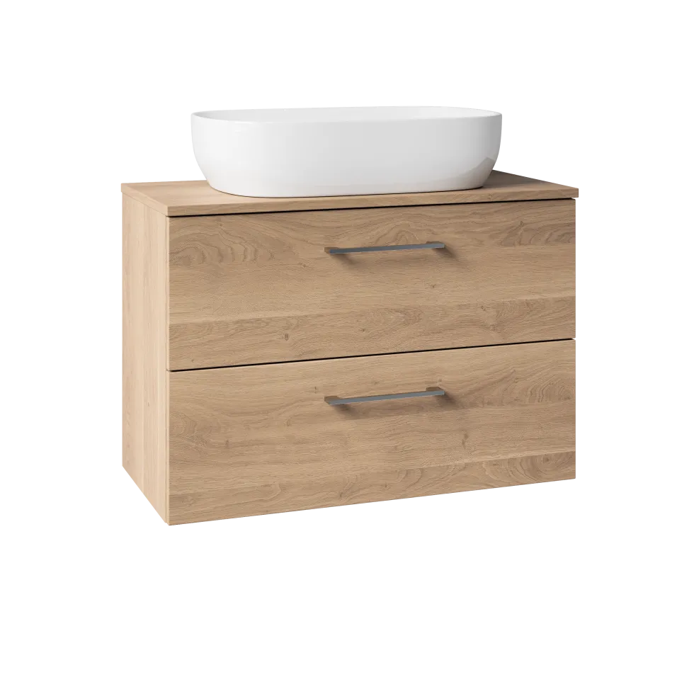 Erin 800mm Wall Mounted 2 Drawer Vanity Unit & Countertop