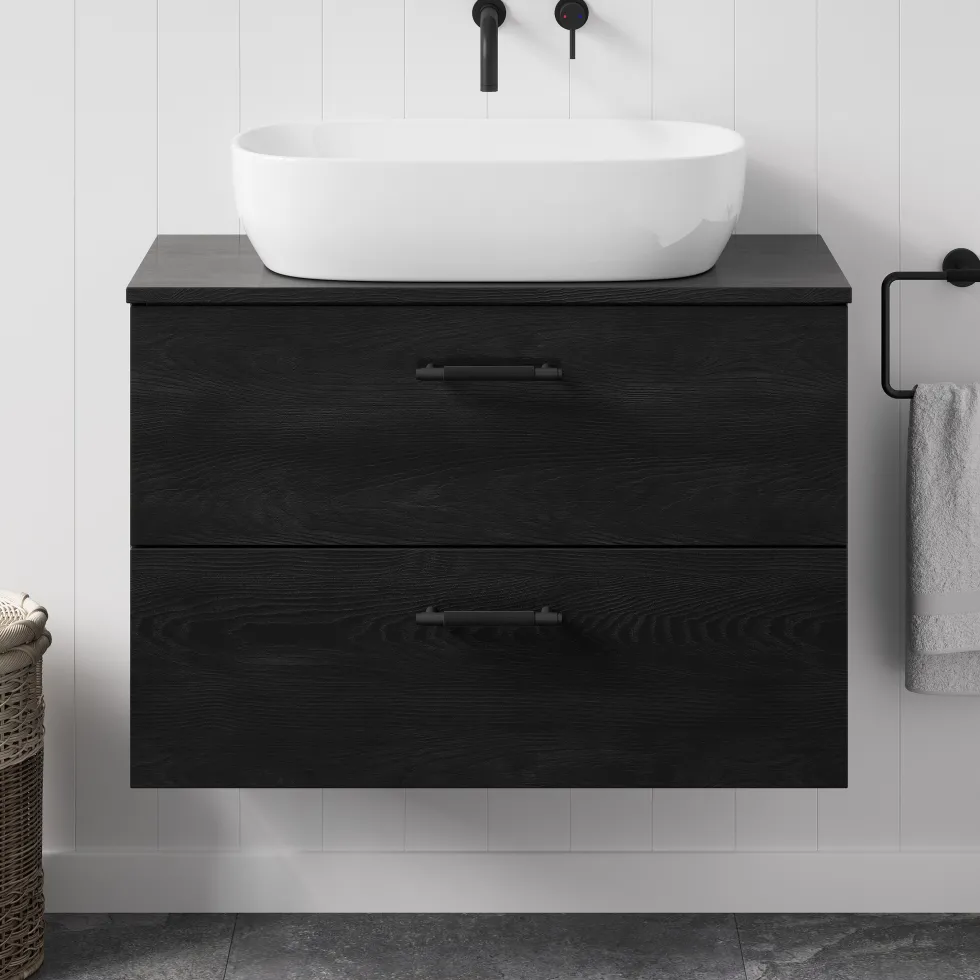 Erin 800mm Wall Mounted 2 Drawer Vanity Unit & Countertop