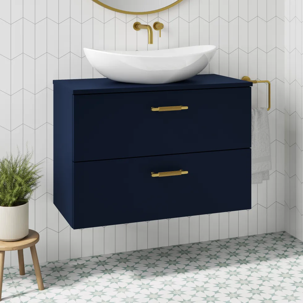 Erin 800mm Wall Mounted 2 Drawer Vanity Unit & Countertop