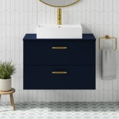 Erin 800mm Wall Mounted 2 Drawer Vanity Unit & Countertop
