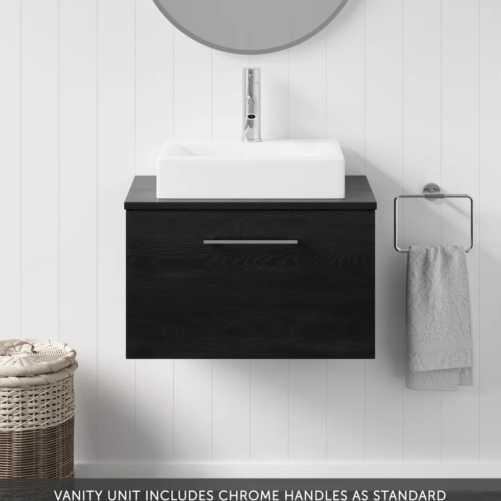 Erin 600mm Wall Mounted 1 Drawer Vanity Unit & Countertop
