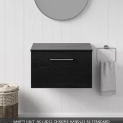 Erin 600mm Wall Mounted 1 Drawer Vanity Unit & Countertop