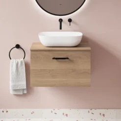 Erin 600mm Wall Mounted 1 Drawer Vanity Unit & Countertop
