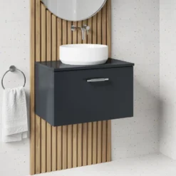 Erin 600mm Wall Mounted 1 Drawer Vanity Unit & Countertop