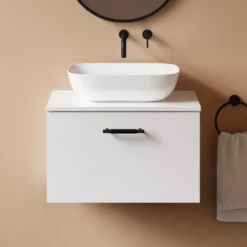 Erin 600mm Wall Mounted 1 Drawer Vanity Unit & Countertop