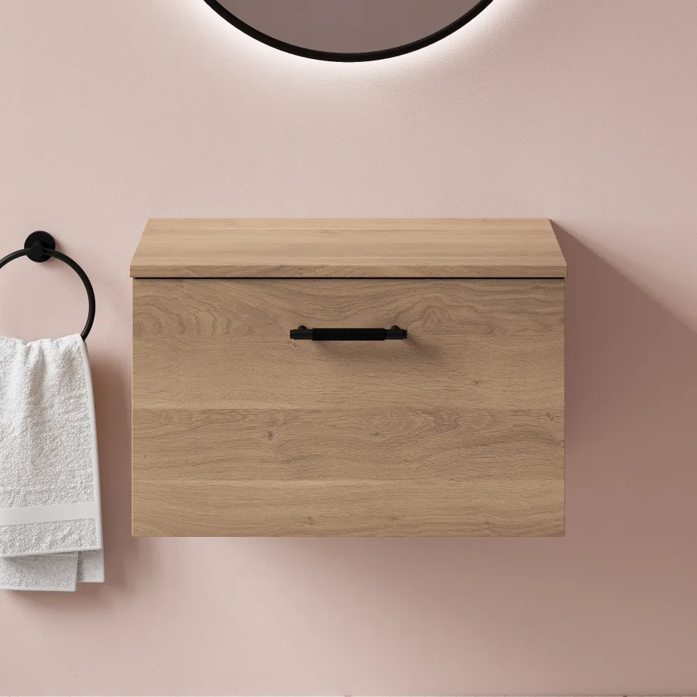 Erin 600mm Wall Mounted 1 Drawer Vanity Unit & Countertop