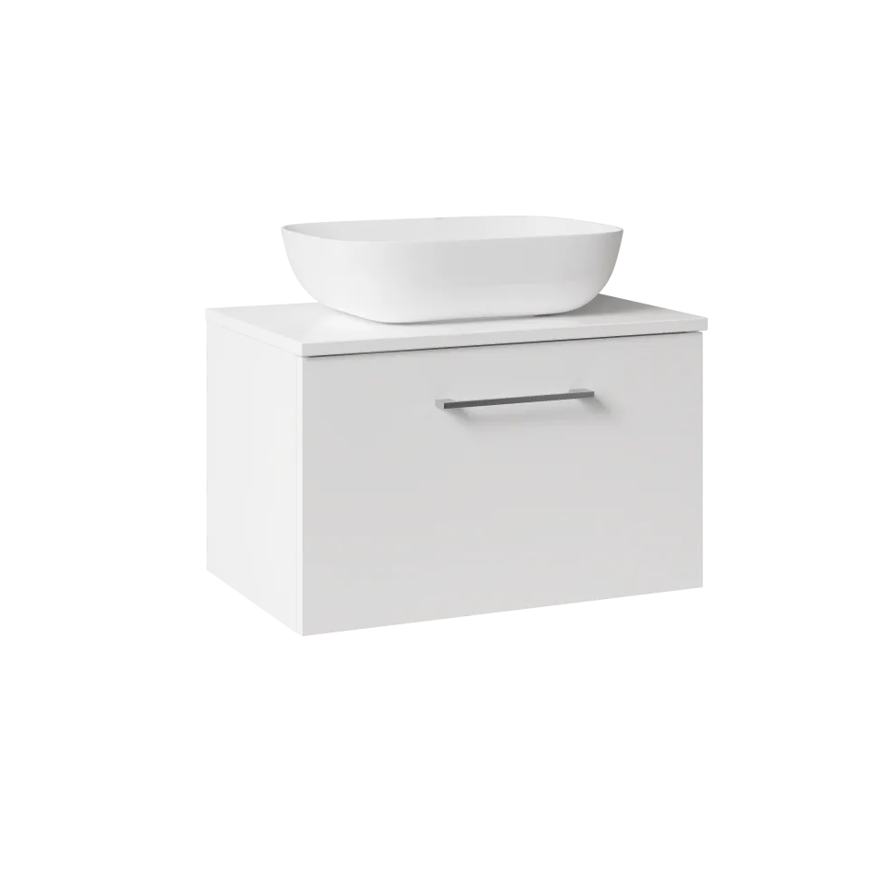 Erin 600mm Wall Mounted 1 Drawer Vanity Unit & Countertop