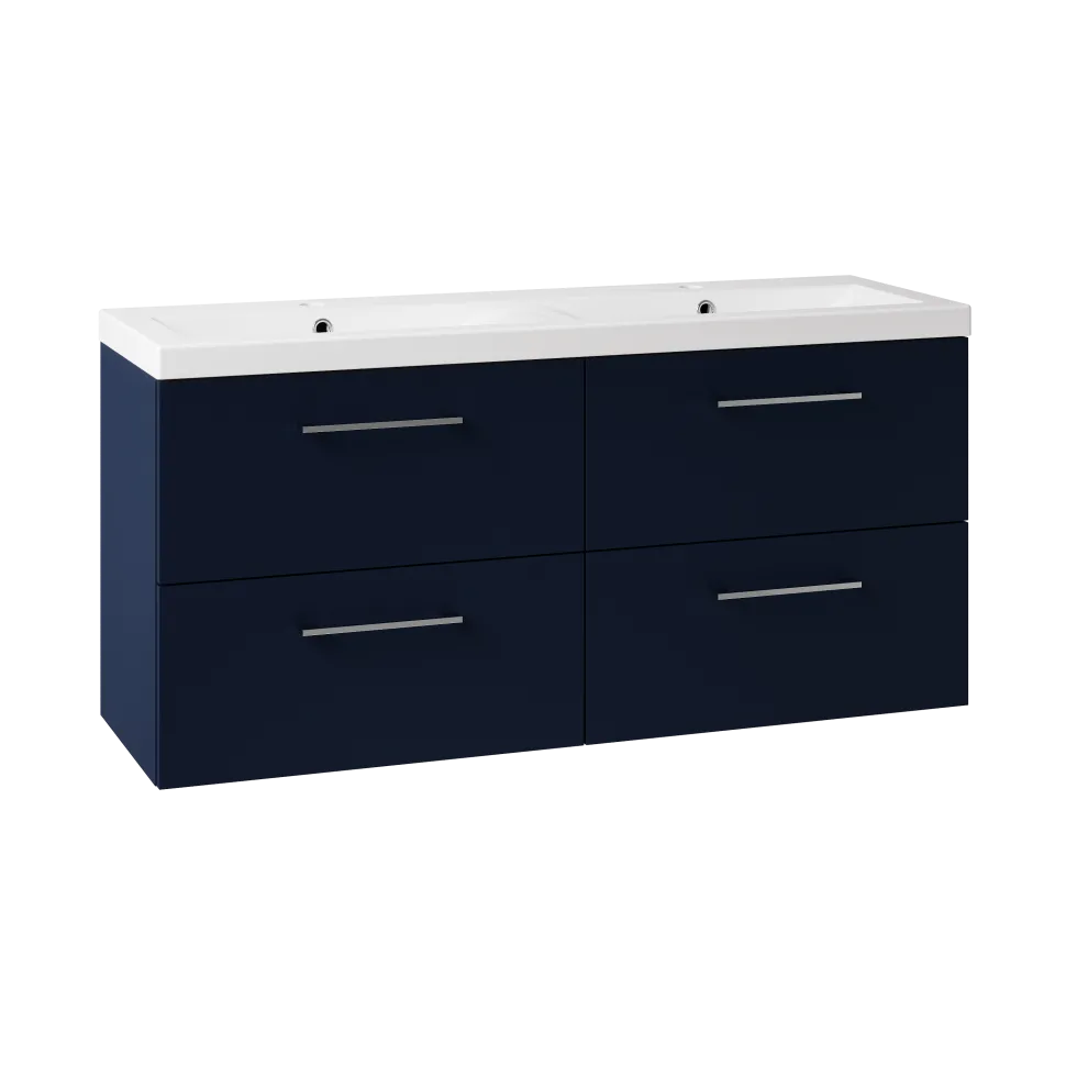 Erin 1200mm Wall Mounted 4 Drawer Vanity Unit & Double Basin