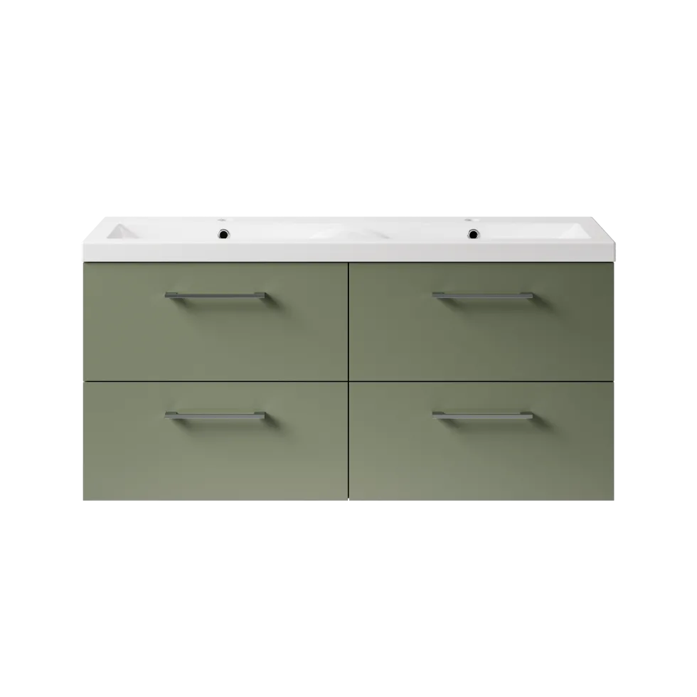 Erin 1200mm Wall Mounted 4 Drawer Vanity Unit & Double Basin