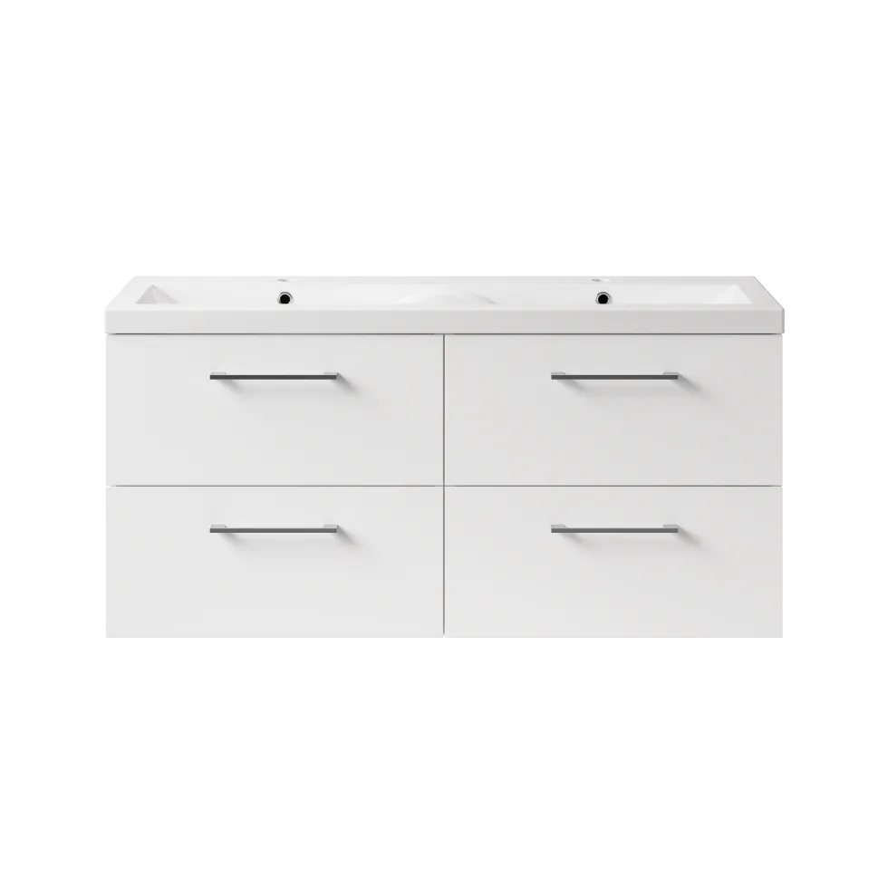 Erin 1200mm Wall Mounted 4 Drawer Vanity Unit & Double Basin