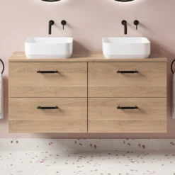 Erin 1200mm Wall Mounted 4 Drawer Vanity Unit & Double Countertop