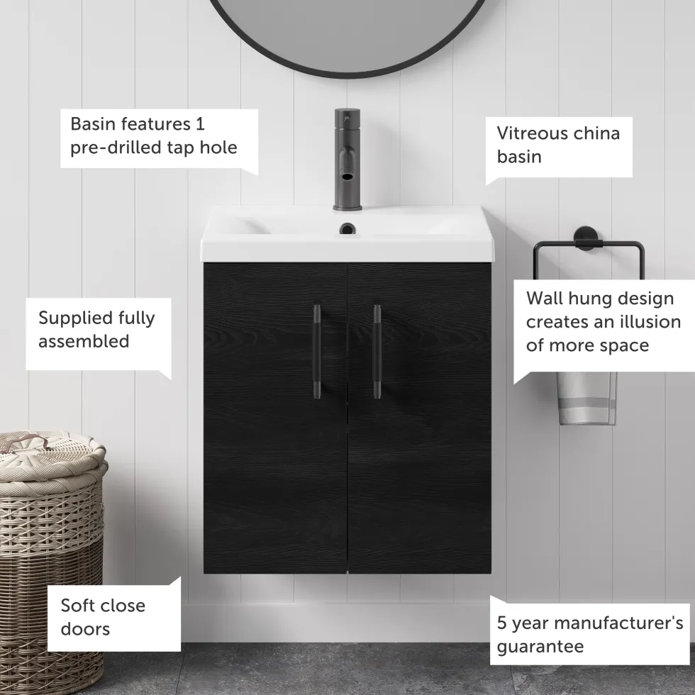Erin 500mm Wall Mounted Vanity Unit & Basin