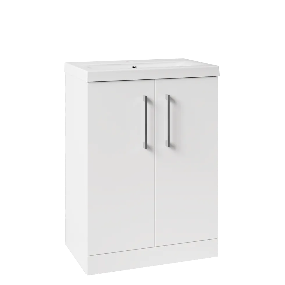 Erin Rimless Toilet & Vanity Unit Bathroom Set with Matt Black Handles