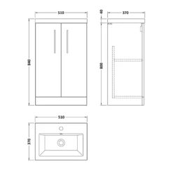Erin Rimless Toilet & Vanity Unit Bathroom Suite Set