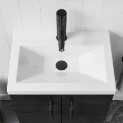Erin Rimless Toilet & Vanity Unit Bathroom Suite Set with Brushed Brass Handles