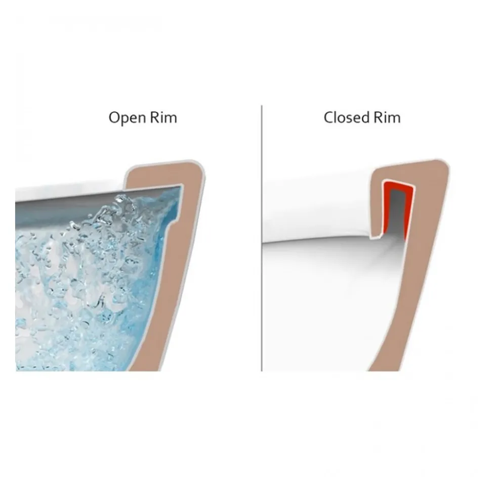 Erin Rimless Toilet & Vanity Unit Bathroom Suite Set with Matt Black Handles