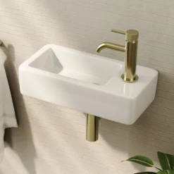 Erin Small Wall Hung Cloakroom Basin - 370 x 180mm