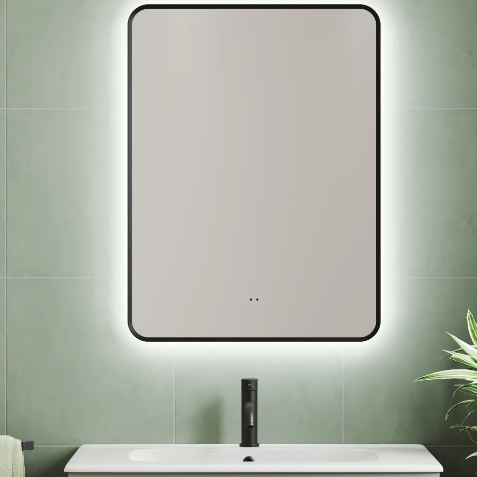 Finn LED Illuminated Framed Mirror with Demister Pad & Colour Change Lights - 600 x 800mm