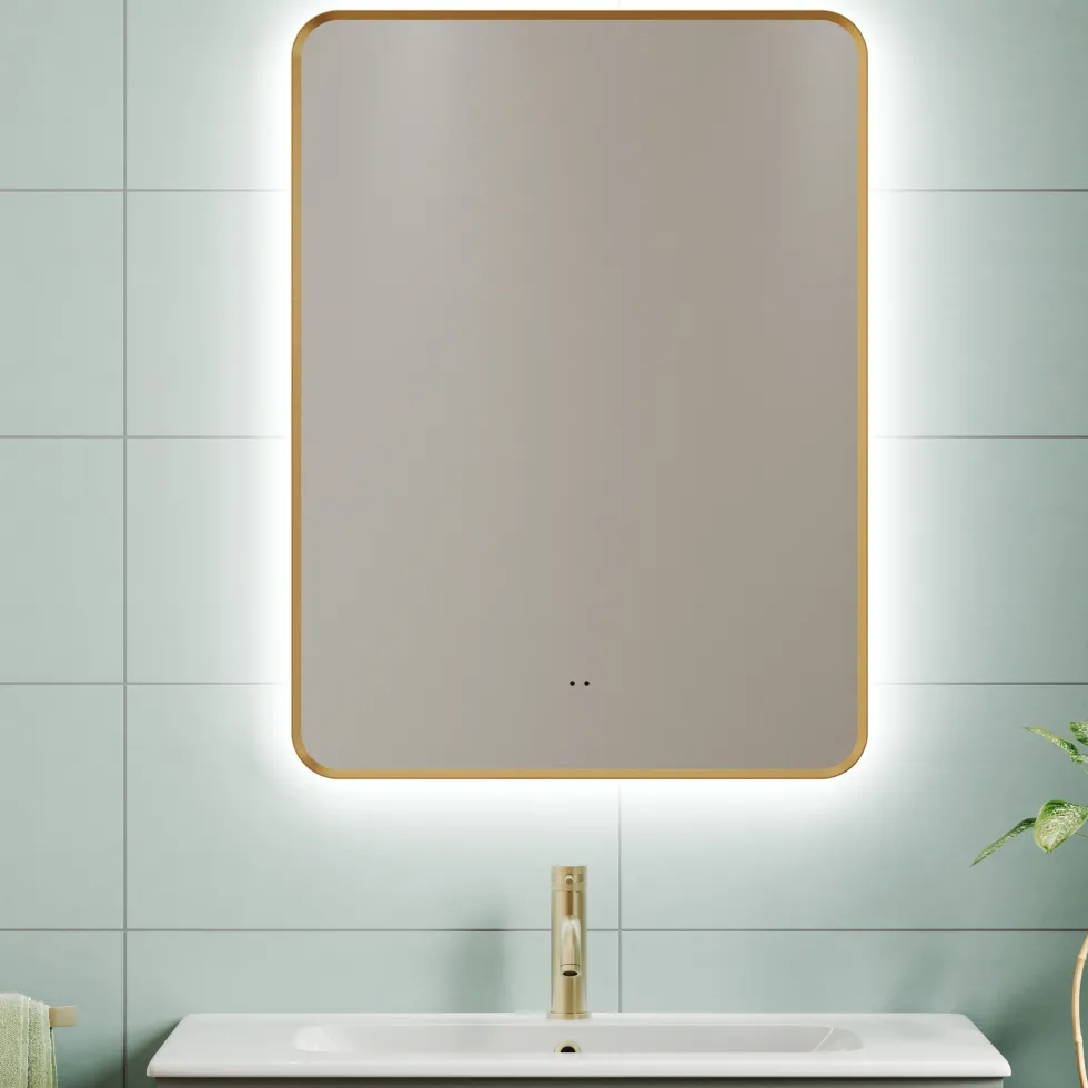 Finn LED Illuminated Framed Mirror with Demister Pad & Colour Change Lights - 600 x 800mm