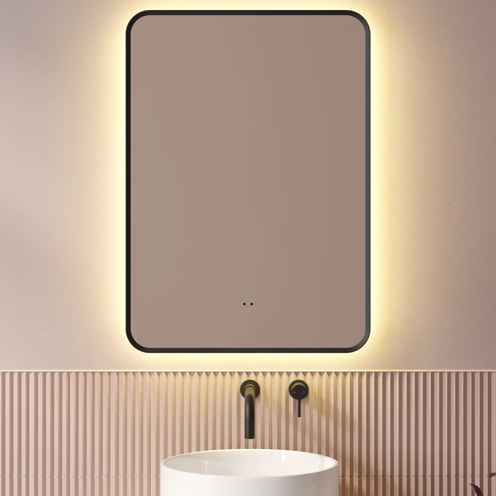 Finn LED Illuminated Framed Mirror with Demister Pad & Colour Change Lights - 500 x 700mm