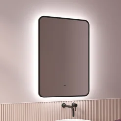 Finn LED Illuminated Framed Mirror with Demister Pad & Colour Change Lights - 500 x 700mm