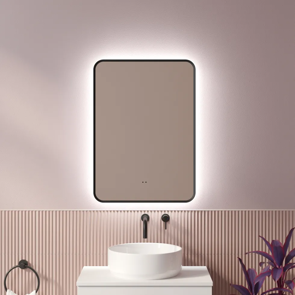 Finn LED Illuminated Framed Mirror with Demister Pad & Colour Change Lights - 500 x 700mm