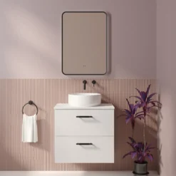 Finn LED Illuminated Framed Mirror with Demister Pad & Colour Change Lights - 500 x 700mm