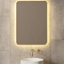 Finn LED Illuminated Framed Mirror with Demister Pad & Colour Change Lights - 500 x 700mm
