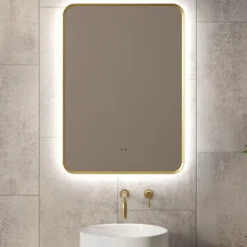 Finn LED Illuminated Framed Mirror with Demister Pad & Colour Change Lights - 500 x 700mm