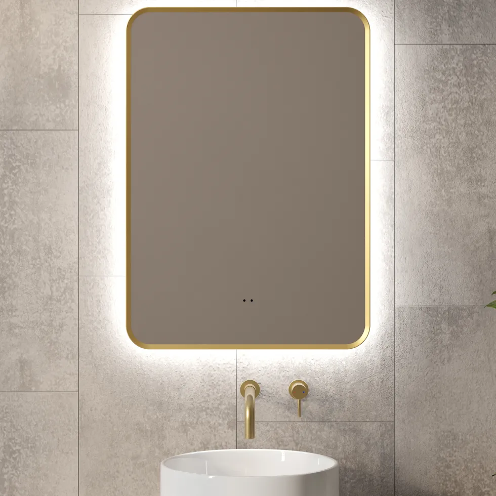 Finn LED Illuminated Framed Mirror with Demister Pad & Colour Change Lights - 500 x 700mm