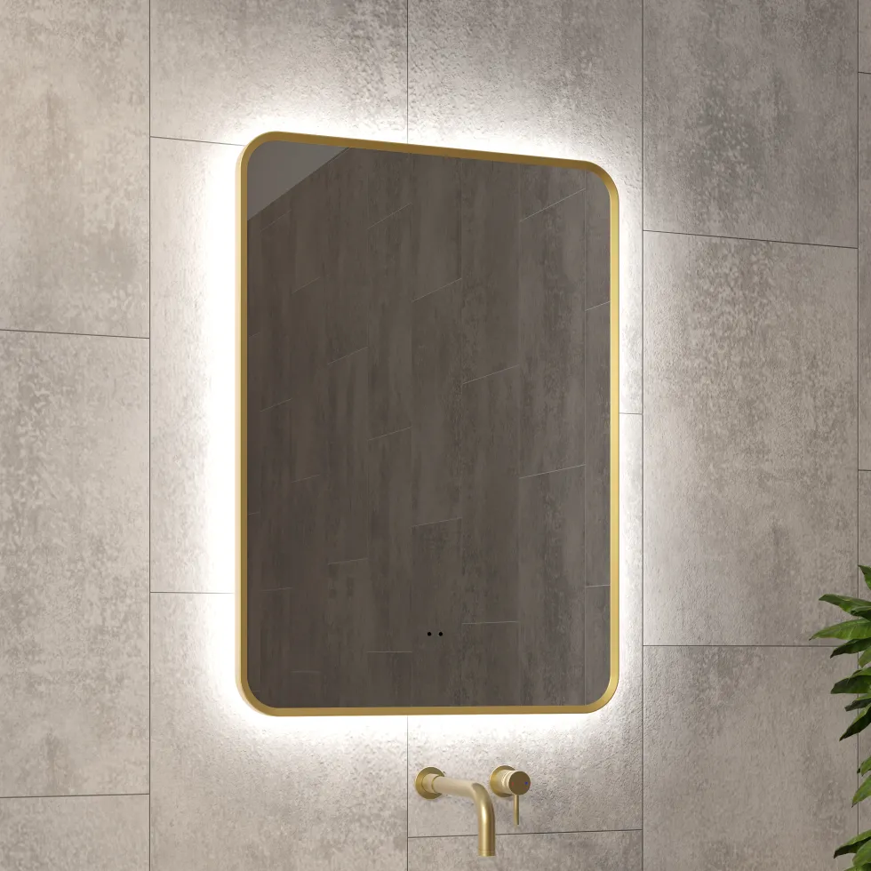 Finn LED Illuminated Framed Mirror with Demister Pad & Colour Change Lights - 500 x 700mm