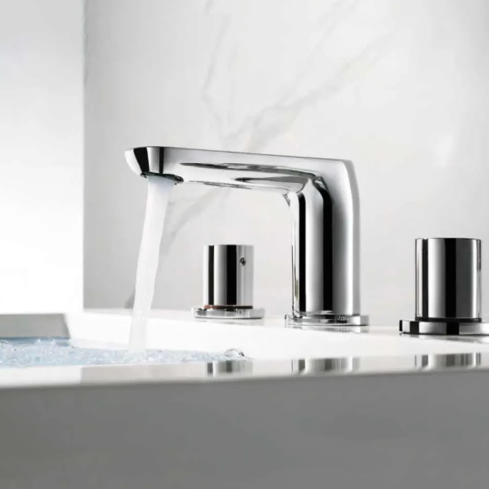 Flova Allore 3 Hole Basin Mixer with Clicker Waste