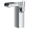 Flova Cascade Mid Height Waterfall Mono Basin Mixer with Clicker Waste