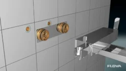 Flova Cascade Wall Mounted Waterfall Bath Shower Mixer with Handset Kit