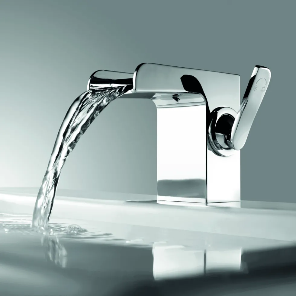 Flova Cascade Waterfall Mono Basin Mixer with Clicker Waste