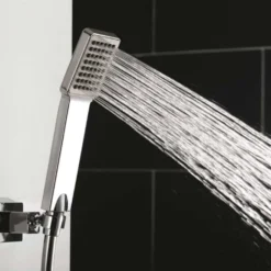 Flova Essence Thermostatic Shower Column with Handset, Overhead Shower & Diverter Bath Spout