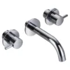 Flova Levo Concealed 3 Hole Wall Mounted Basin Mixer with Clicker Waste