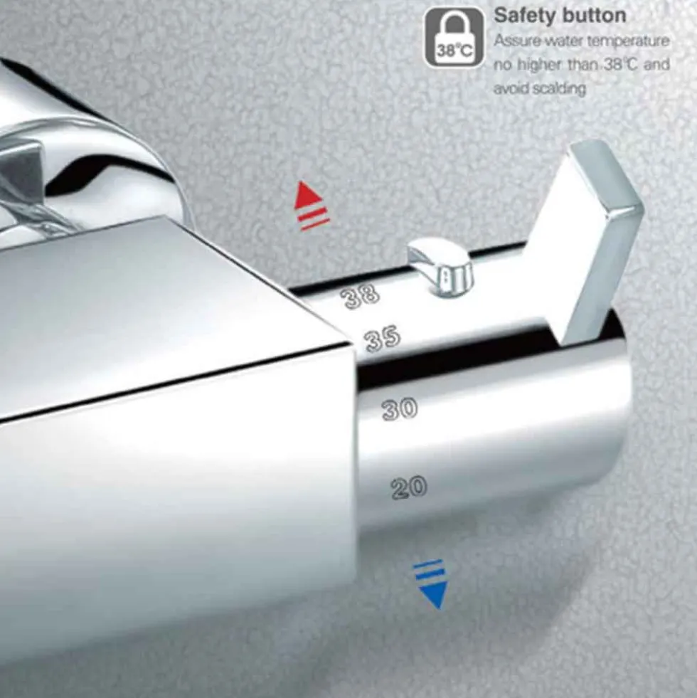 Flova Levo Exposed Thermostatic Wall Mounted Bath Shower Mixer