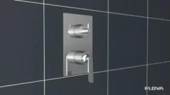 Flova Liberty Concealed Manual Mixer Valve with Overhead Shower & Slide Rail Kit - Chrome