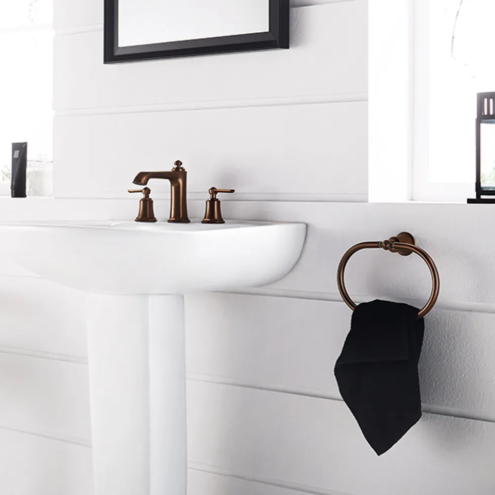 Flova Liberty 3 Hole Basin Mixer with Clicker Waste - Oil Rubbed Bronze