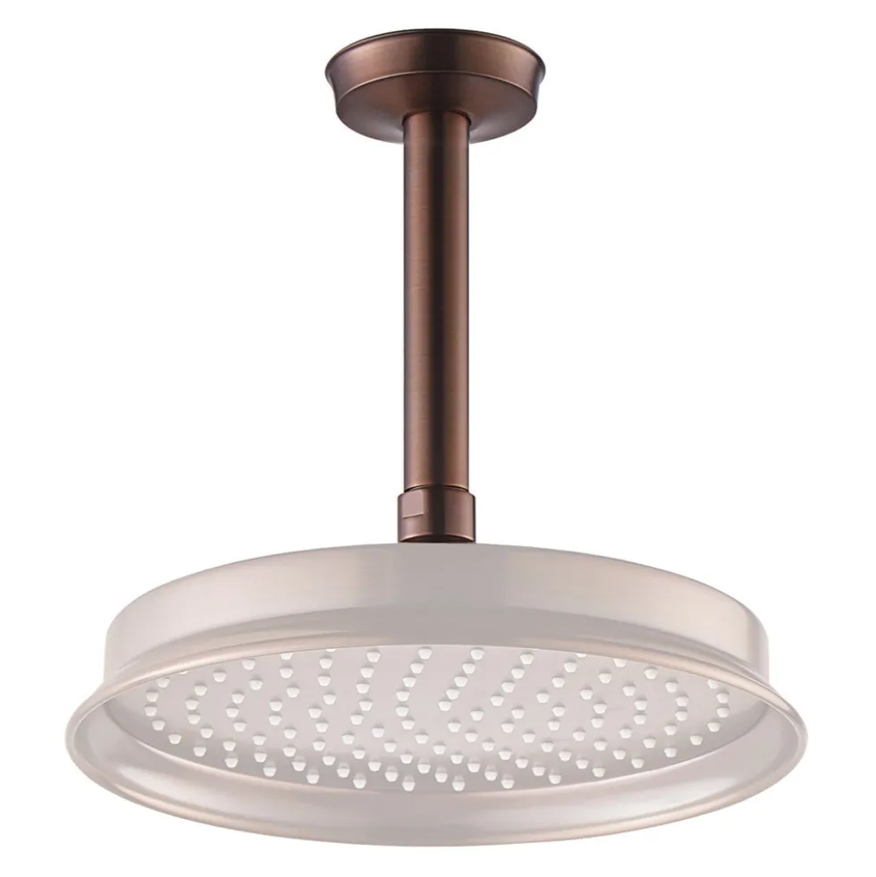 Flova Liberty 225mm Ceiling Mounted Rainshower Head & Arm - Oil Rubbed Bronze